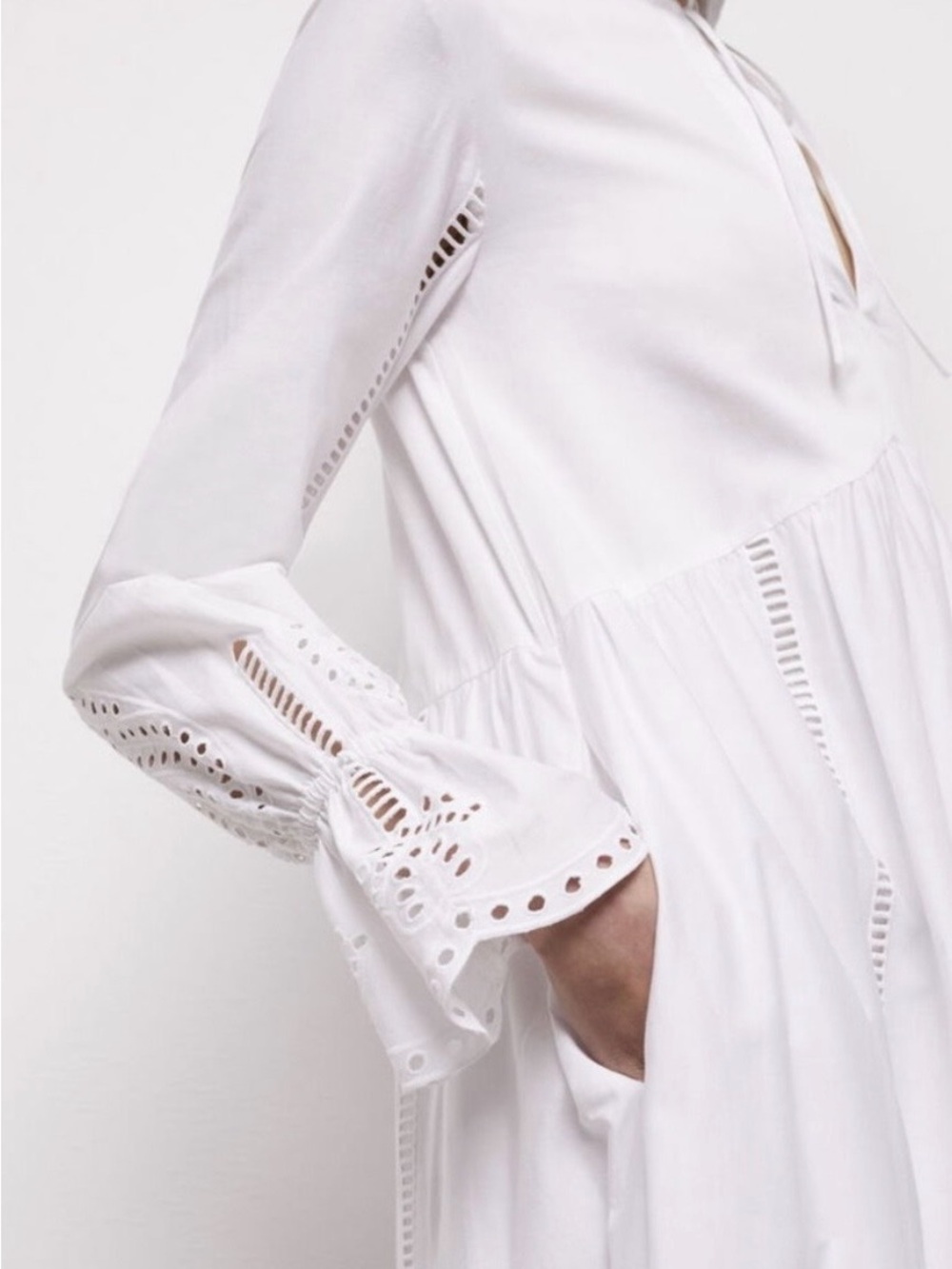 THE KOOPLES White Broderie Anglaise Maxi Dress NWT French 3 MSRP $495 - Picture 4 of 17